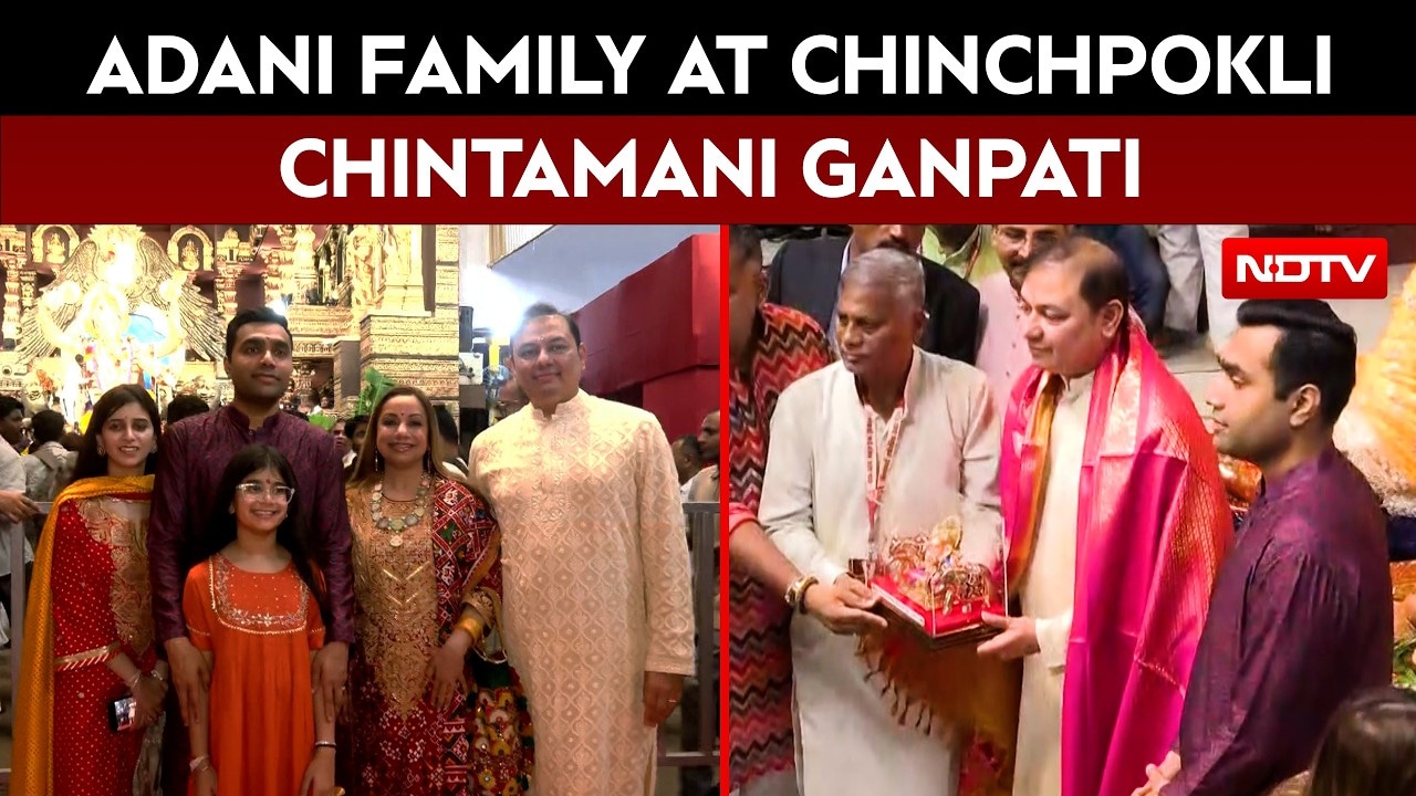 Adani Family Participates in Mumbai's Chinchpokli Cha Chintamani Ganesh Chaturthi Festival