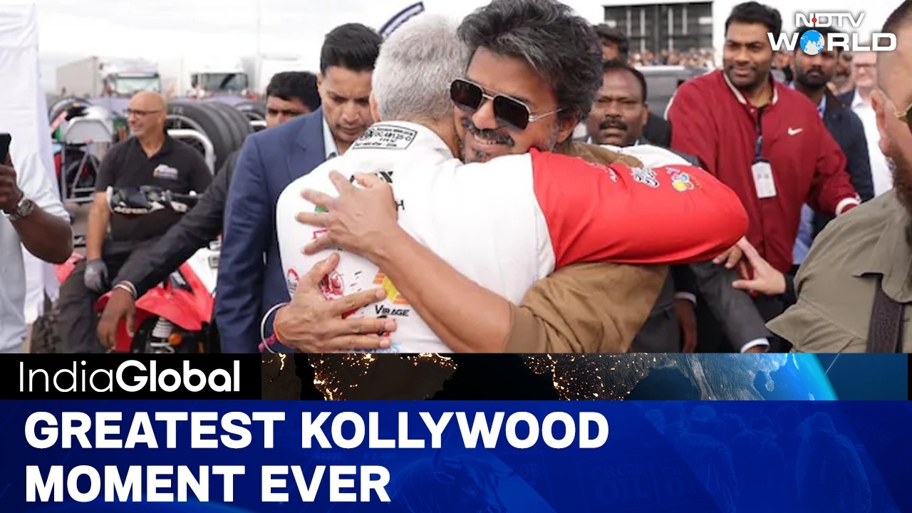 CM Vijay RUNS to Hug Ajith Kumar at Silverstone! Trisha Spotted! Greatest Kollywood Moment Ever!