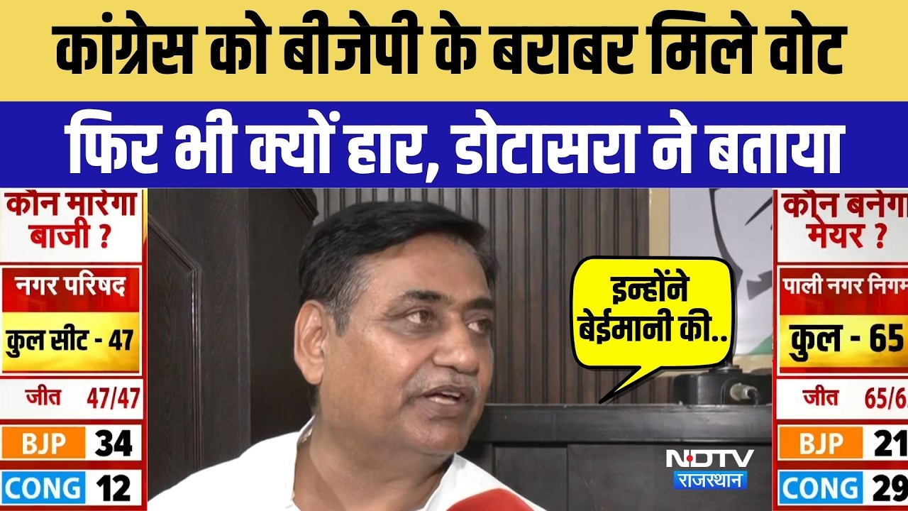 Rajasthan Nikay Chunav Result: कांग्रेस प्रदेश अध्यक्ष Dotasra का दावा- BJP-Cong को बराबर वोट मिले