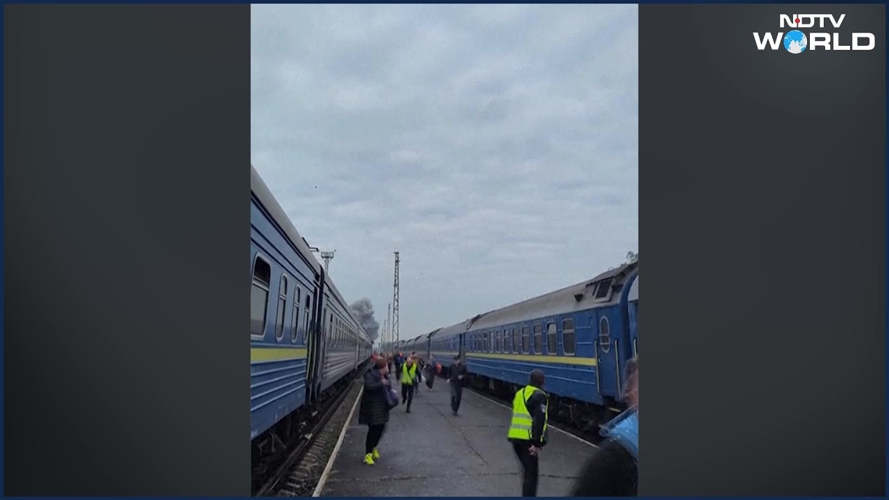 Russian Drone Strikes Train Near Ukraine-Poland Border