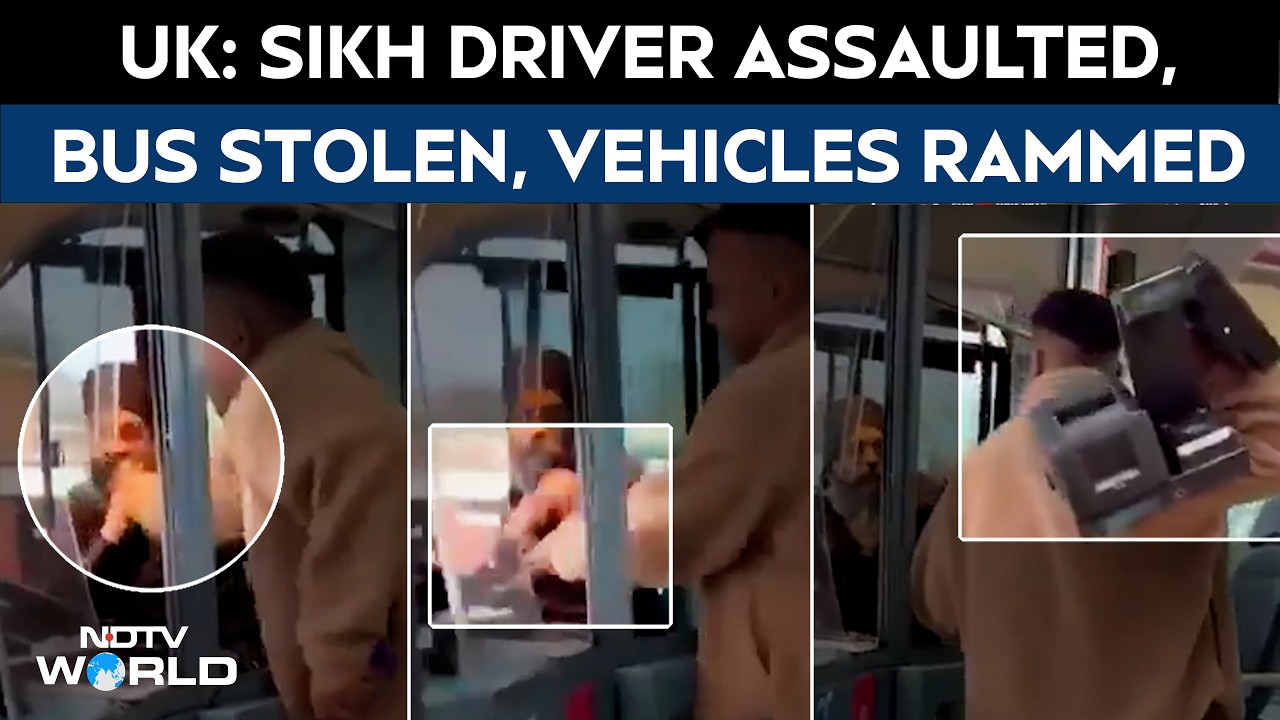 On Camera, Yemeni Man Assaults Sikh Driver, Steals His Bus, Rams Vehicles In UK