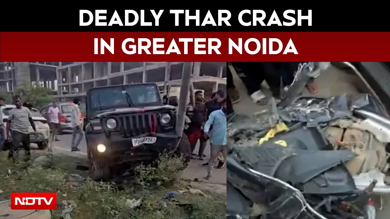 Thar Hit-And-Run Noida | Rider Dies, Wife Injured After Speeding Thar Hits Scooter In Greater Noida