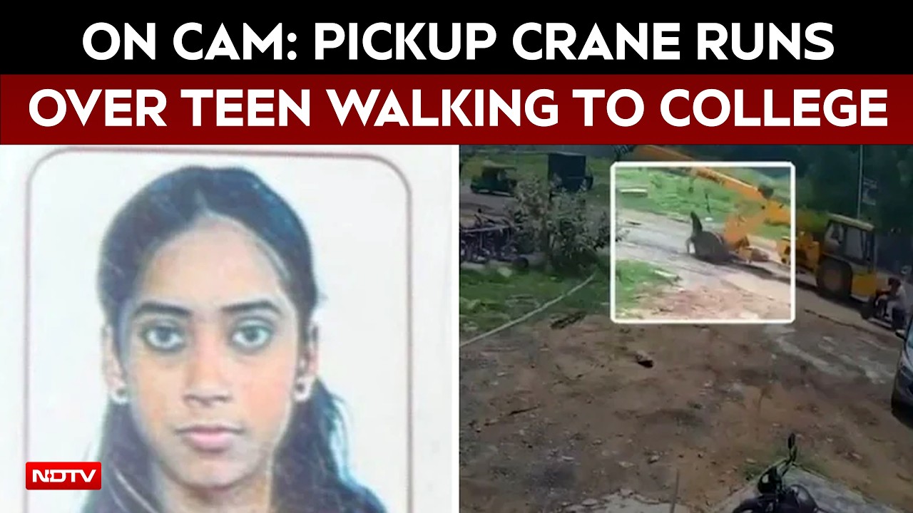 On Camera, Pickup Crane Runs Over Teen Walking To College, Driver Flees Spot