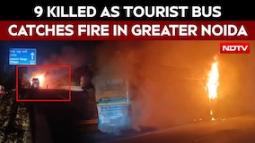 9 Killed, Many Injured As Tourist Bus Catches Fire In Greater Noida
