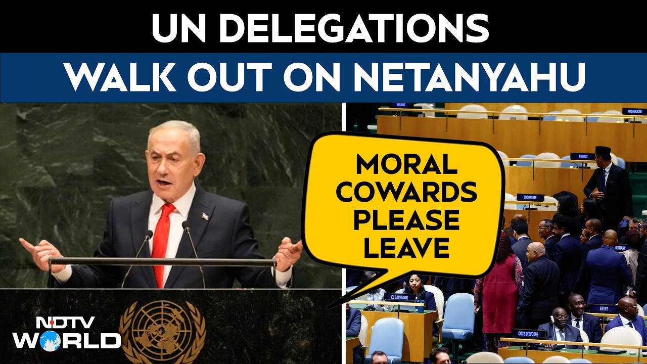 Netanyahu Speech | Delegates Walk Out As Netanyahu Takes UN Stage, His "Moral Cowards" Reply
