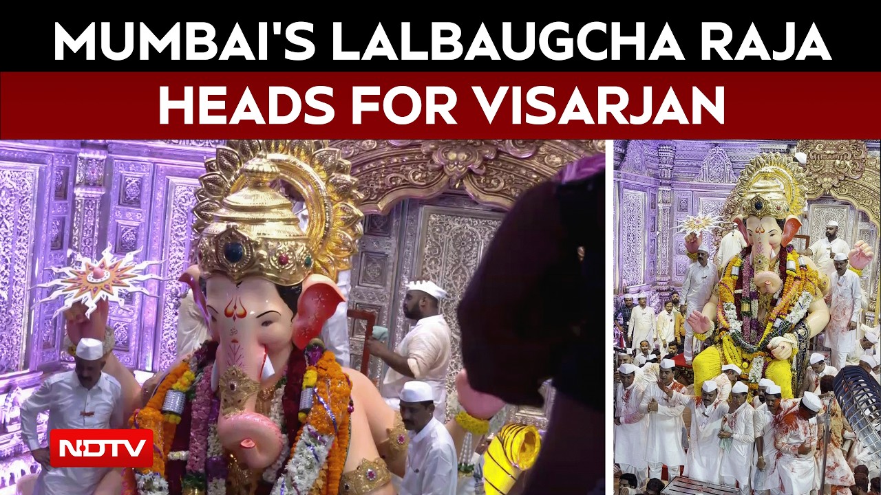 Ganpati Visarjan | Mumbai’s Lalbaugcha Raja Heads For Visarjan Amid Massive Crowd Of Devotees