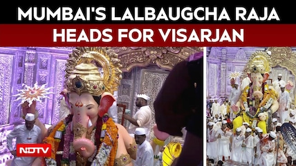 Ganpati Visarjan | Mumbai&rsquo;s Lalbaugcha Raja Heads For Visarjan Amid Massive Crowd Of Devotees