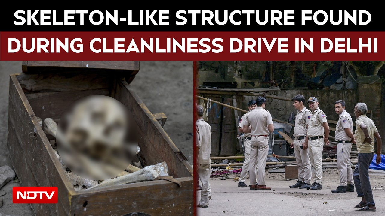 Video: Delhi News | Skeleton-Like Structure Found In Scrap During Cleanliness Drive In Central Delhi