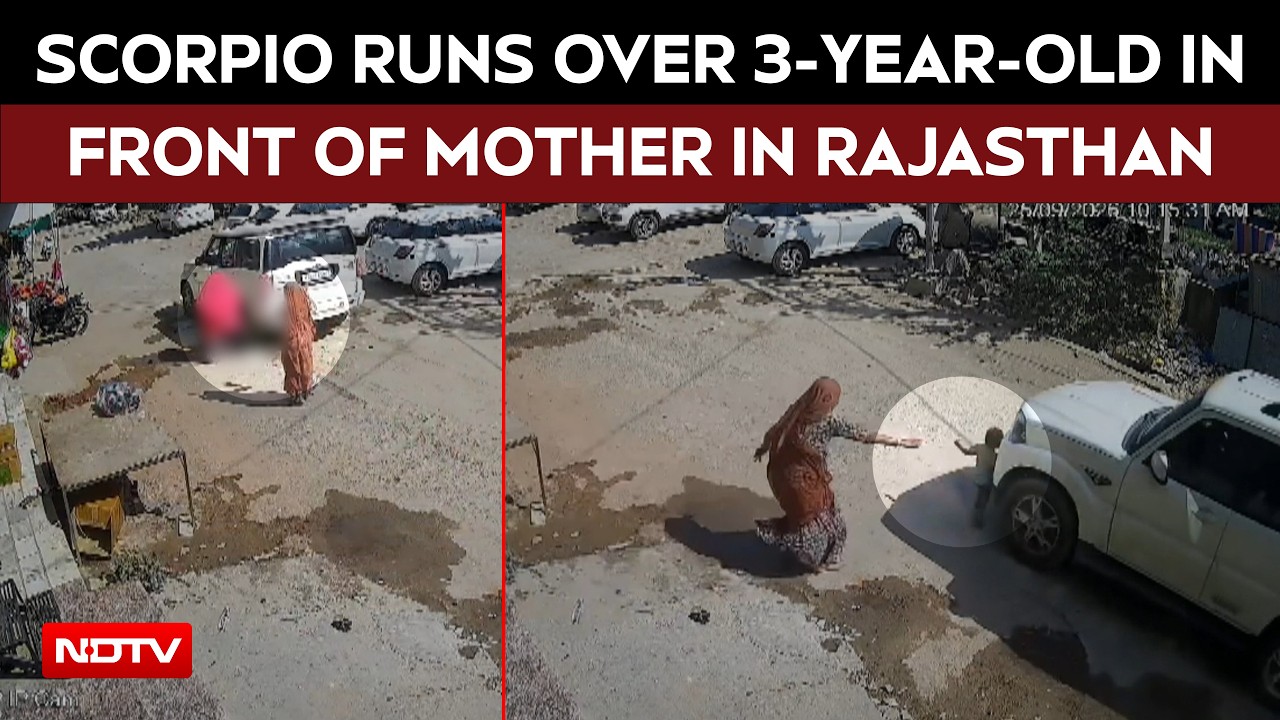 Rajasthan News | Scorpio Runs Over Three-Year-Old Child In Front Of Mother, CCTV Captures Tragedy