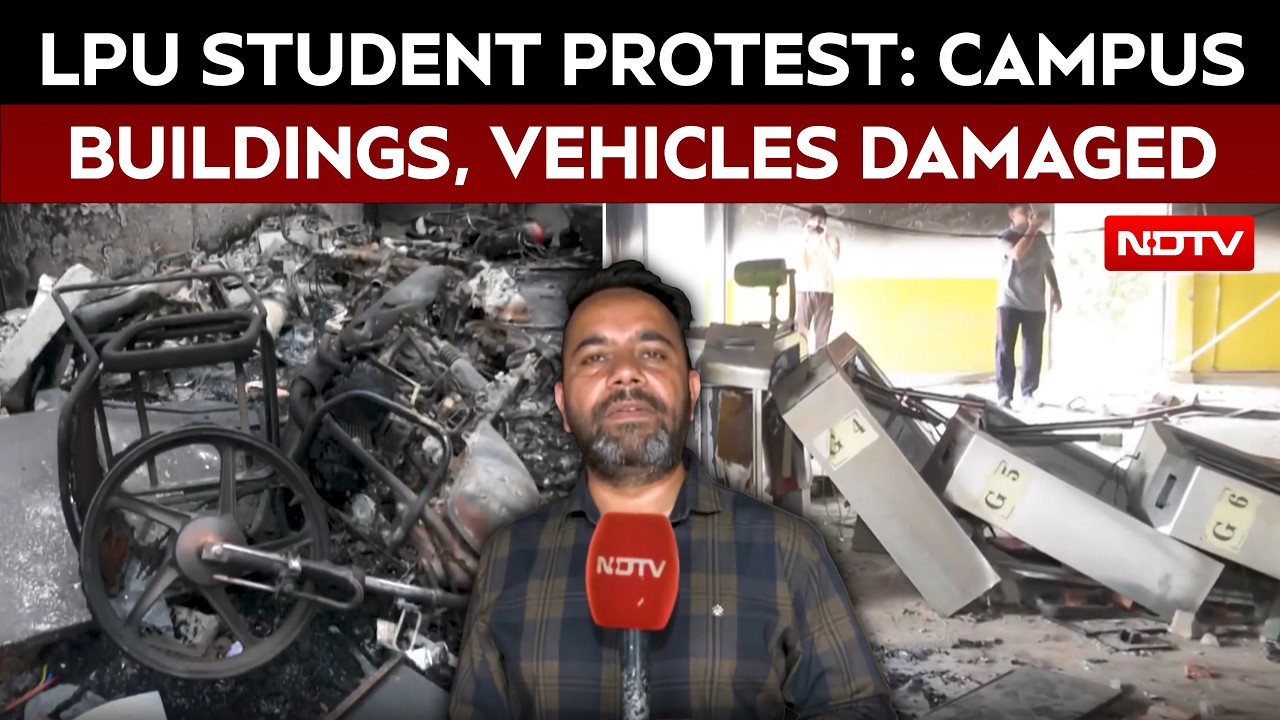 LPU Student Protest Turns Violent: Campus Buildings, Vehicles Damaged