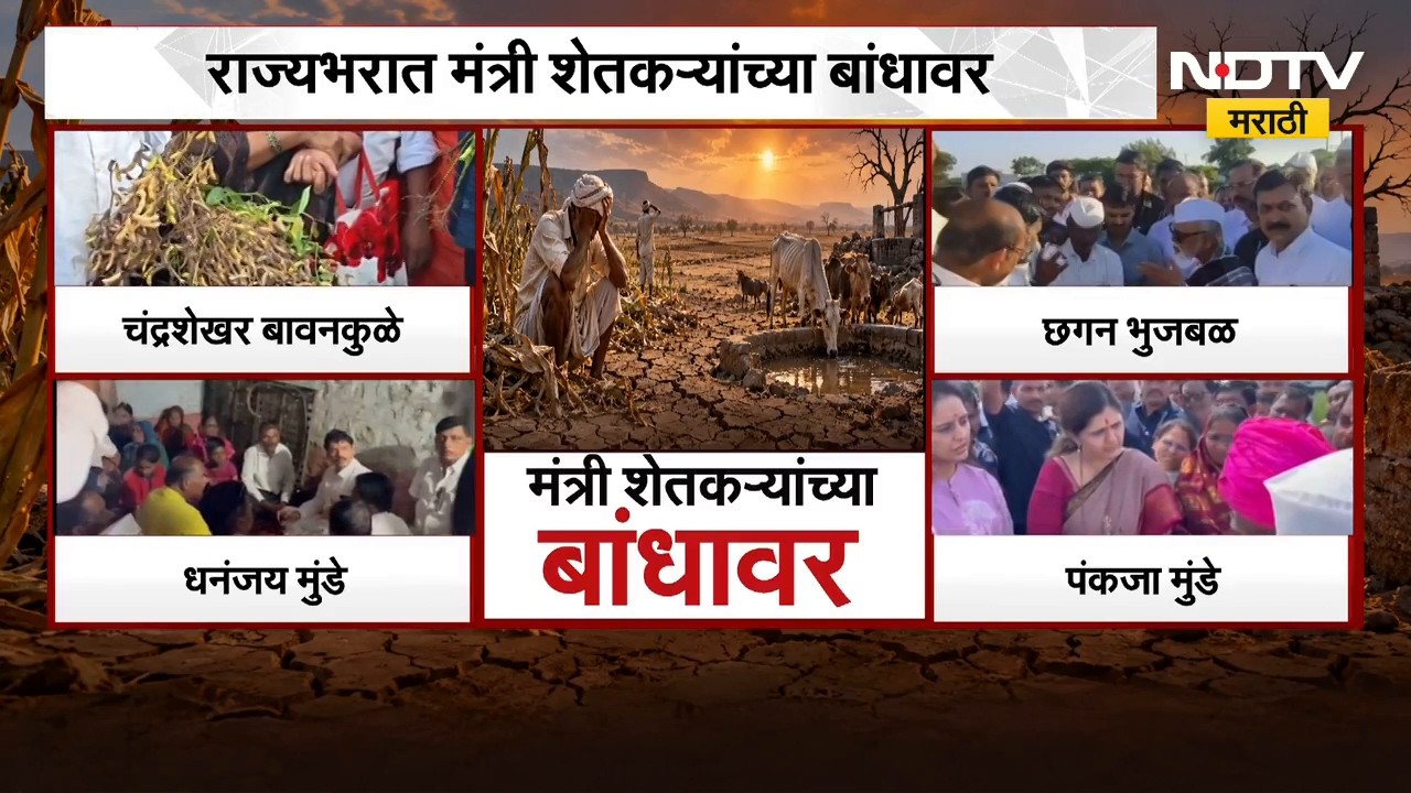 Drought| राज्यभरात मंत्री शेतकऱ्यांच्या बांधावर; विदर्भ, मराठवाड्यासह विविध भागात पाहणी | NDTV