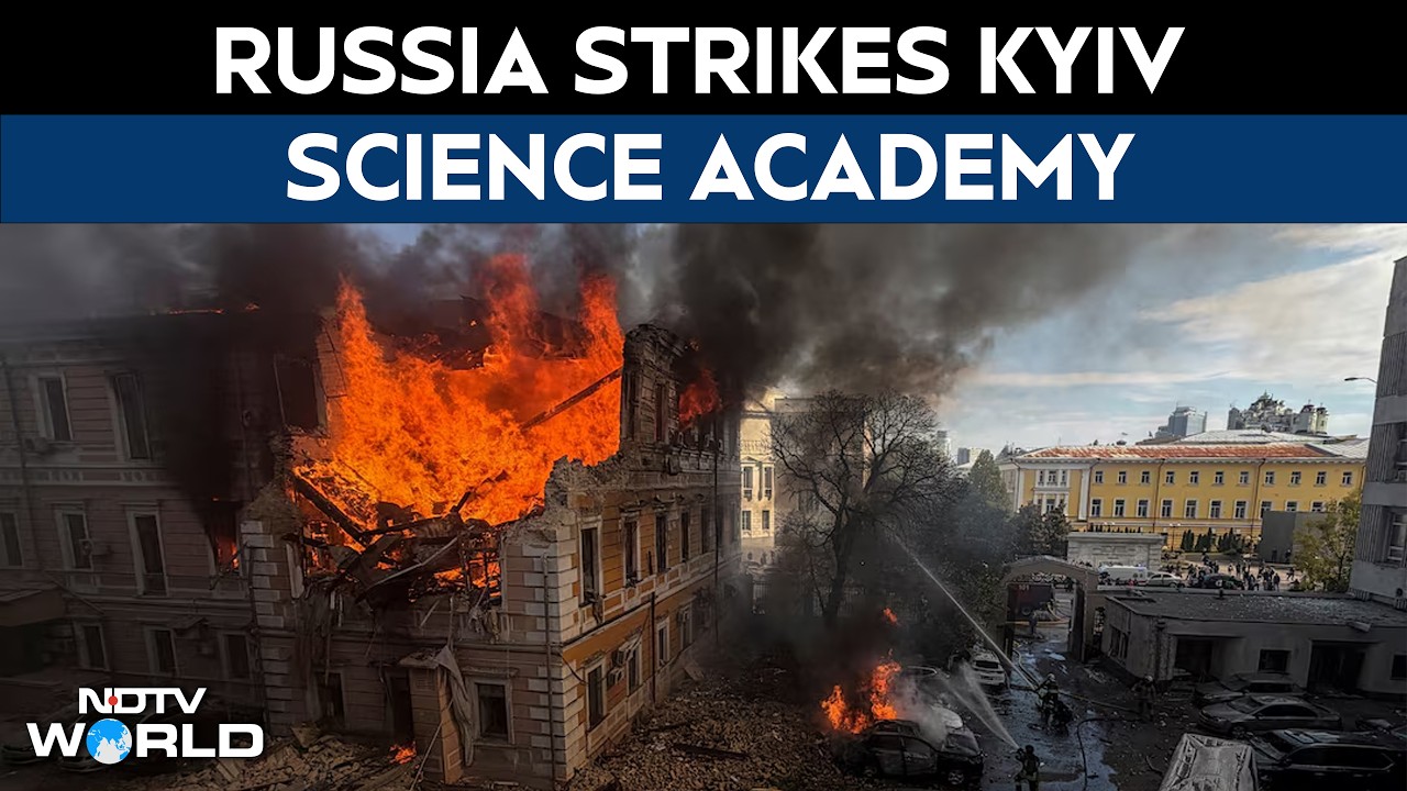 Russia Strikes Kyiv Science Academy: Fire Rages After Drone Attack
