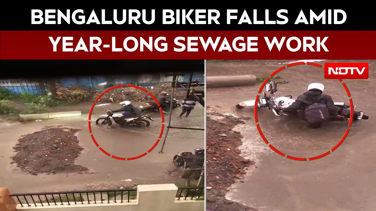 Bengaluru Road Hazard: Biker Falls On Stretch Under Sewage Work For Over A Year