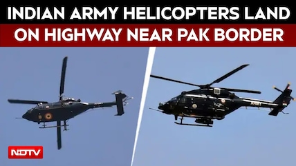 Indian Army Helicopters Land On Highway Near Pakistan Border | Rajasthan Drill