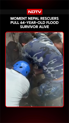 Moment Nepal Rescuers Pull 64-year-old Flood Survivor Alive | Nepal Flash Flood