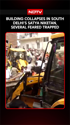 Video : Delhi Building Collapse: Several Feared Trapped In Satya Niketan, Rescue Operation Underway