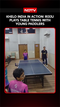 Kiren Rijiju Plays Table Tennis With Young Paddlers, Promotes Khelo India Spirit