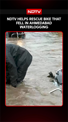 NDTV Helps Rescue Bike That Fell In Ahmedabad Waterlogging