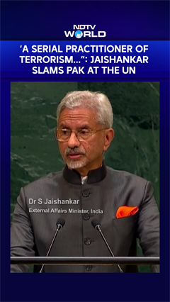 Jaishankar Slams Pakistan At The UN, Terms It "A Serial Practitioner Of Terrorism"
