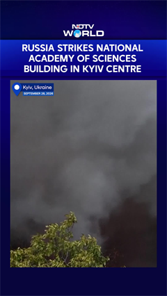 Watch | Russia Strikes Kyiv Science Academy: Fire Rages After Drone Attack
