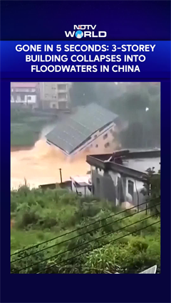 GONE IN 5 SECONDS! - On Camera: Moment Three-Storey Building Collapses Into Raging Floodwaters
