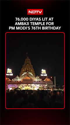 Video: PM Modi Birthday | 76,000 Diyas Lit At Ambaji Temple For PM Modi’s 76th Birthday