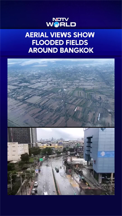Bangkok Flood | Aerial Footage Shows Flooded Fields Around Bangkok