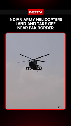 Indian Army Helicopters Land On Highway Near Pakistan Border