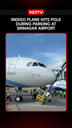 Video: Indigo Flight | IndiGo Plane Hits Pole During Parking At Srinagar Airport