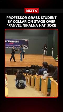 Video: Professor Grabs Student's Collar On Stage Over 'Jaldi Bol, Kal Subah Panvel Nikalna Hai' Joke