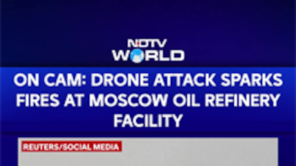 Drone Attack Damages Moscow Oil Refinery, Smoke Billows Across Skyline | Russia Ukraine War