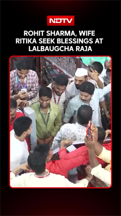 Rohit Sharma, Wife Ritika Sajdeh Seek Blessings at Mumbai&rsquo;s Iconic Lalbaugcha Raja
