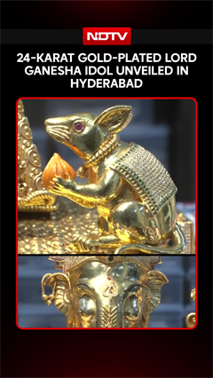 Ganesh Chaturthi | 24-Karat Gold-Plated Ganesha Idol Studded With 3.83 Lakh American Diamonds
