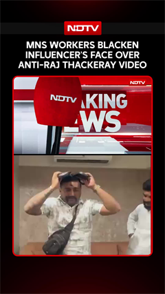 MNS Workers Blacken Influencer's Face Over Anti-Raj Thackeray Video