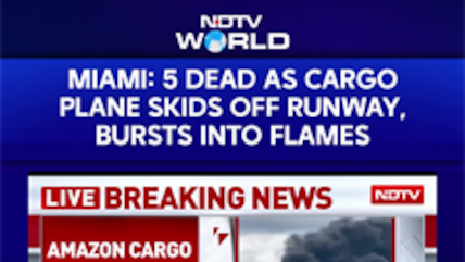 US Plane Crash | 5 Dead After Amazon Cargo Plane Skids Off Runway, Bursts Into Flames In Miami