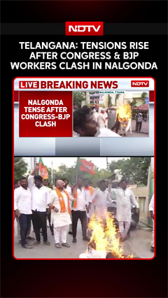 Tensions Rise As Congress & BJP Workers Clash In Telangana's Nalgonda