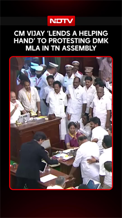 CM Vijay &lsquo;Lends A Helping Hand&rsquo; To Protesting DMK MLA In TN Assembly