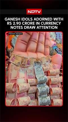 Ganesh Idols Adorned With Rs 2.90 Crore In Currency Notes In Telangana