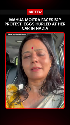 Mahua Moitra Faces BJP Protest, Eggs Hurled At Her Car In Nadia
