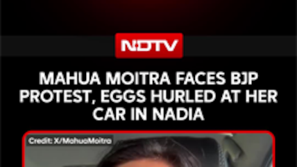 Mahua Moitra Faces BJP Protest, Eggs Hurled At Her Car In Nadia