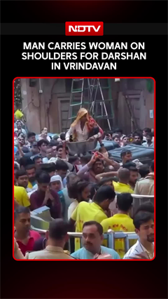 Vrindavan: Man Carries Woman On Shoulders For Darshan, Internet Applauds Gesture