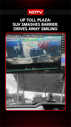 UP Toll Plaza: SUV Smashes Barrier, Driver Drives Away Smiling | CCTV Video