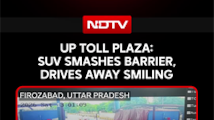 UP Toll Plaza: SUV Smashes Barrier, Driver Drives Away Smiling | CCTV Video