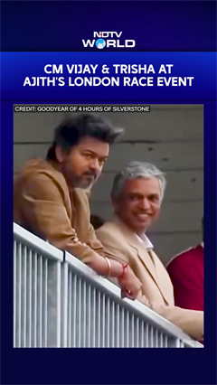 Vijay, Trisha Spotted At Silverstone During Ajith's Race Event