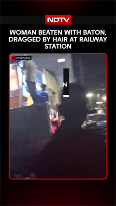 On Cam: Woman Beaten, Dragged By Hair Outside Hyderabad's Hafeezpet Railway Station