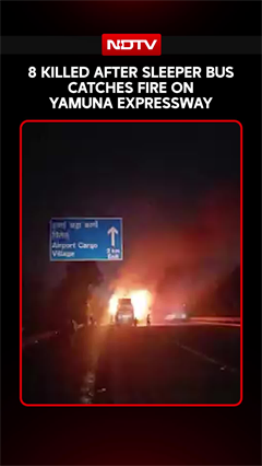8 Killed, Many Injured As Tourist Bus Catches Fire On Yamuna Expressway In Greater Noida