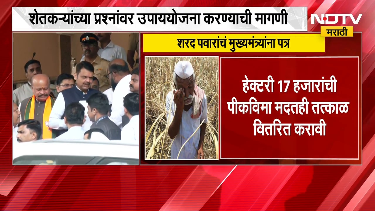 शेतकऱ्यांच्या प्रश्नावर तातडीने उपाययोजना कराव्या; Sharad Pawar यांचं Devendra Fadnavis यांना पत्र