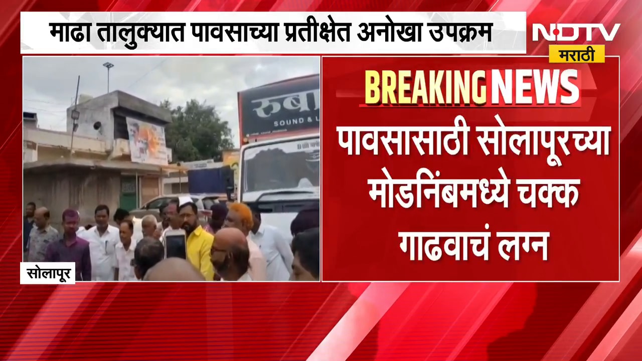 Solapur| माढामध्ये पावसासाठी एक अनोखा उपाय, पावसासाठी मोडनिंबमध्ये चक्क गाढवाचं लग्न