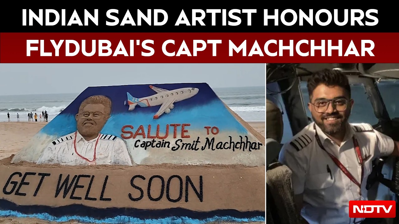 Flydubai Hero Captain Smit Machchhar Honoured By Sand Artist Sudarsan Pattnaik: 'Get Well Soon'