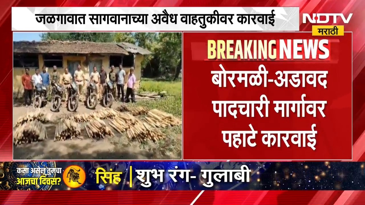Jalgaon | जळगावात सागवानाच्या अवैध वाहतुकीवर कारवाई, लाखोंचा मुद्देमाल जप्त | NDTV Marathi